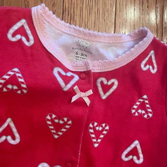 NWOT Koala Baby so cute pajamas! Hearts and candy canes! 6-9 months - Picture 2 of 5